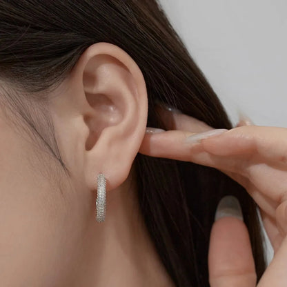 Dazzling Diamond Baguette Hoops