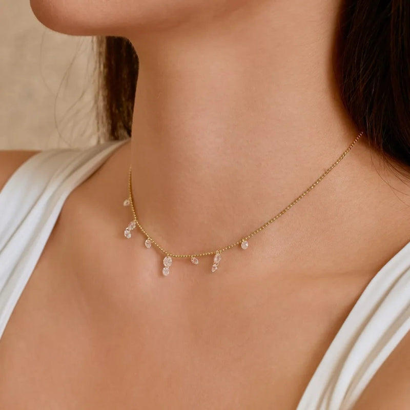 Sparkling Beaded Diamond Necklace
