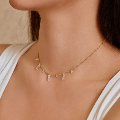 Sparkling Beaded Diamond Necklace