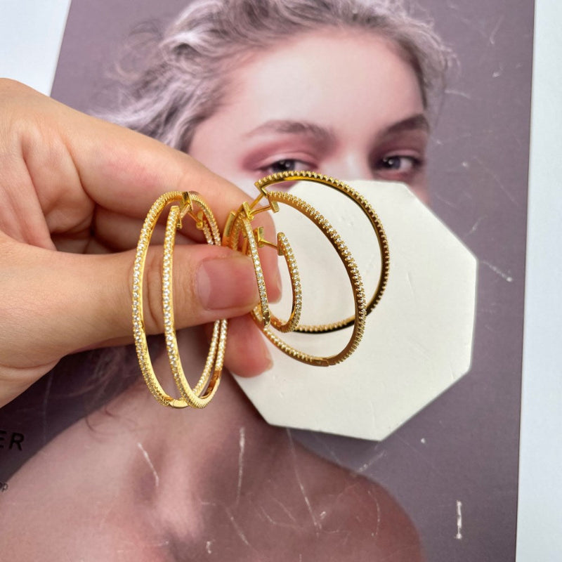 Cubic Zirconia Hoop Earrings

