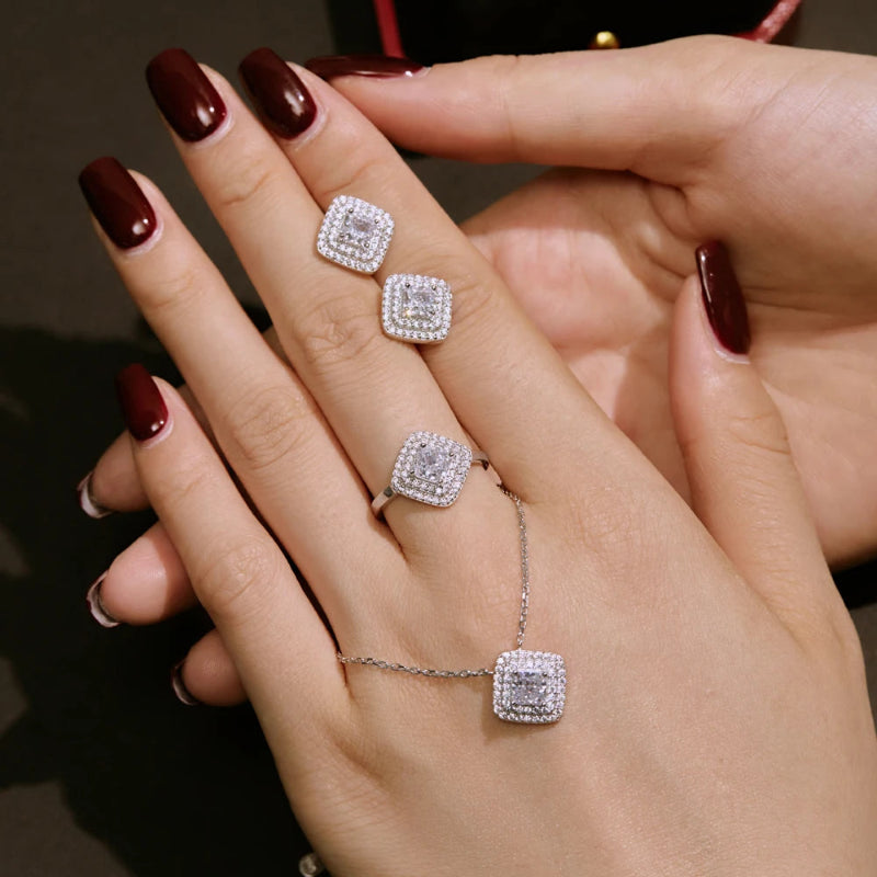 Sparkling Shimmering Square Pendant