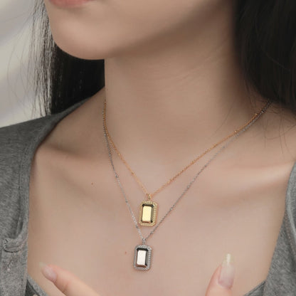Classic Silver Emerald-Cut Locket

