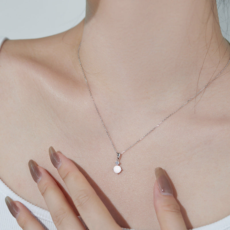 Delicate Opal Heart Necklace