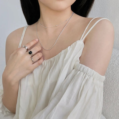 Lightweight Oval Beaded Strand Necklace

