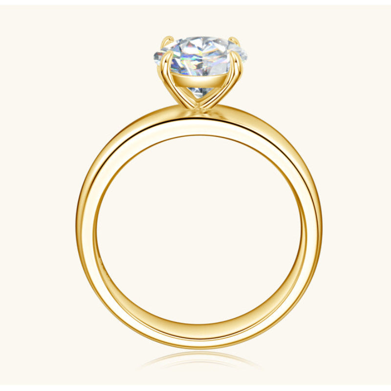 Gold Plated Silver Moissanite Anniversary Ring

