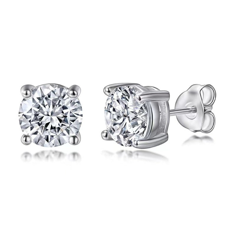 white zircon stud