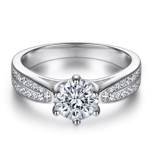Pave Split Shank Engagement Ring

