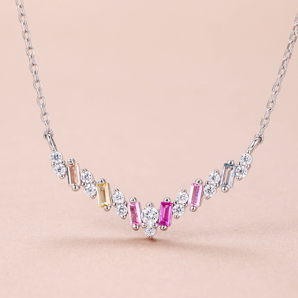 Sparkling Gemstone Chain Necklace