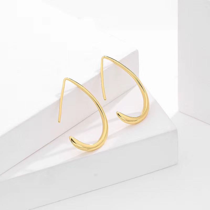 sterling silver hoop drop earrings