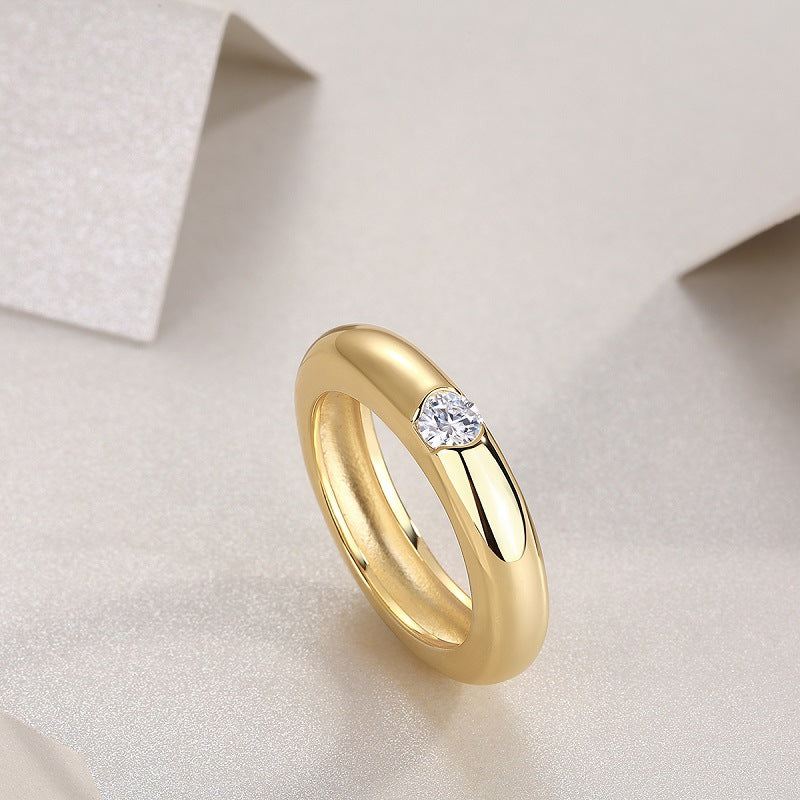 Unisex Gold Moissanite Ring

