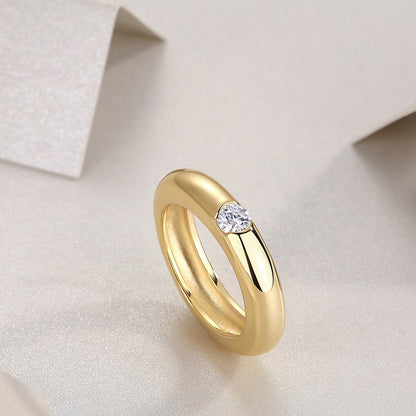 Unisex Gold Moissanite Ring

