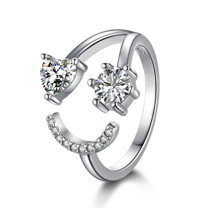 Happy Heart & Star Adjustable Ring

