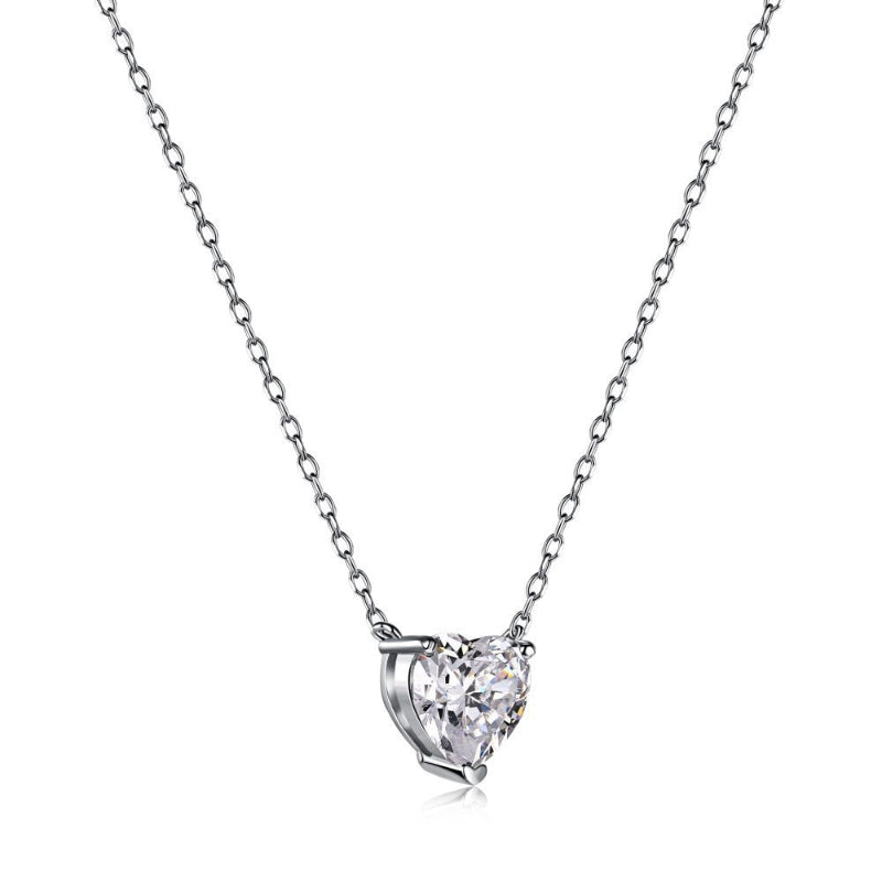 Delicate Rhodium Heart Pendant