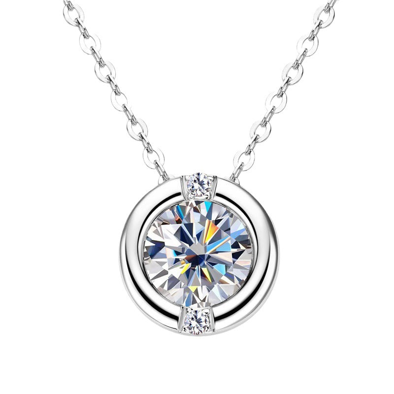 Solitaire Pendant with Side Stones