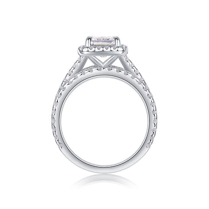 Glamorous Moissanite Emerald Cut Engagement and Wedding Bands

