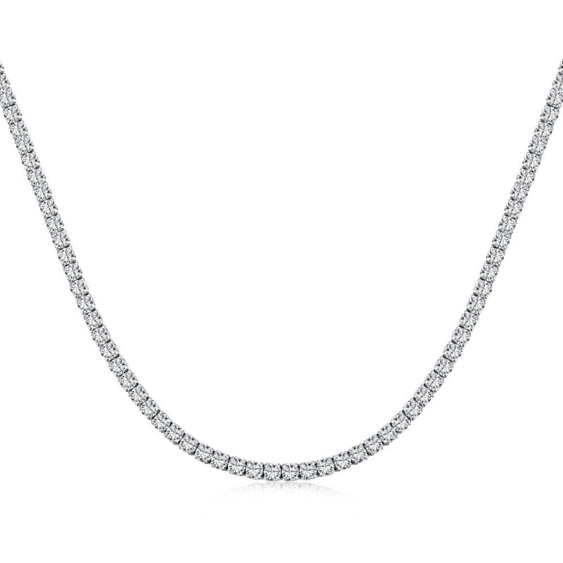 Fine Silver Diamond Look Choker


