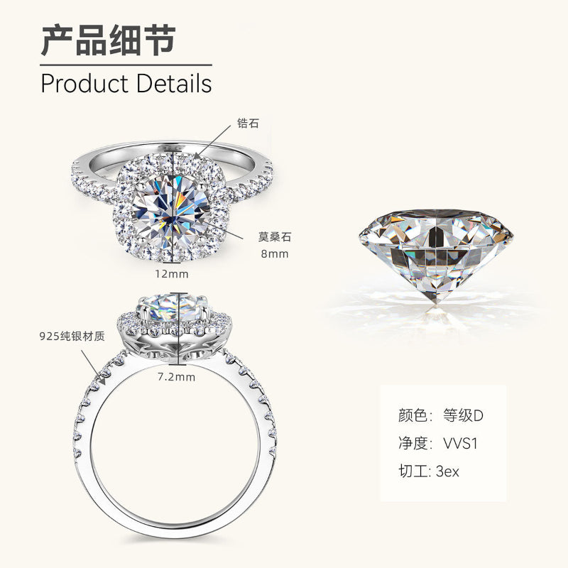 Dazzling Round Moissanite Halo Solitaire


