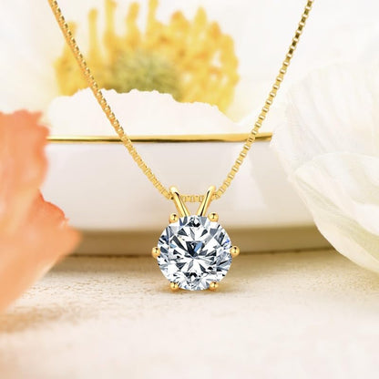 Hand Polished Silver Moissanite Necklace

