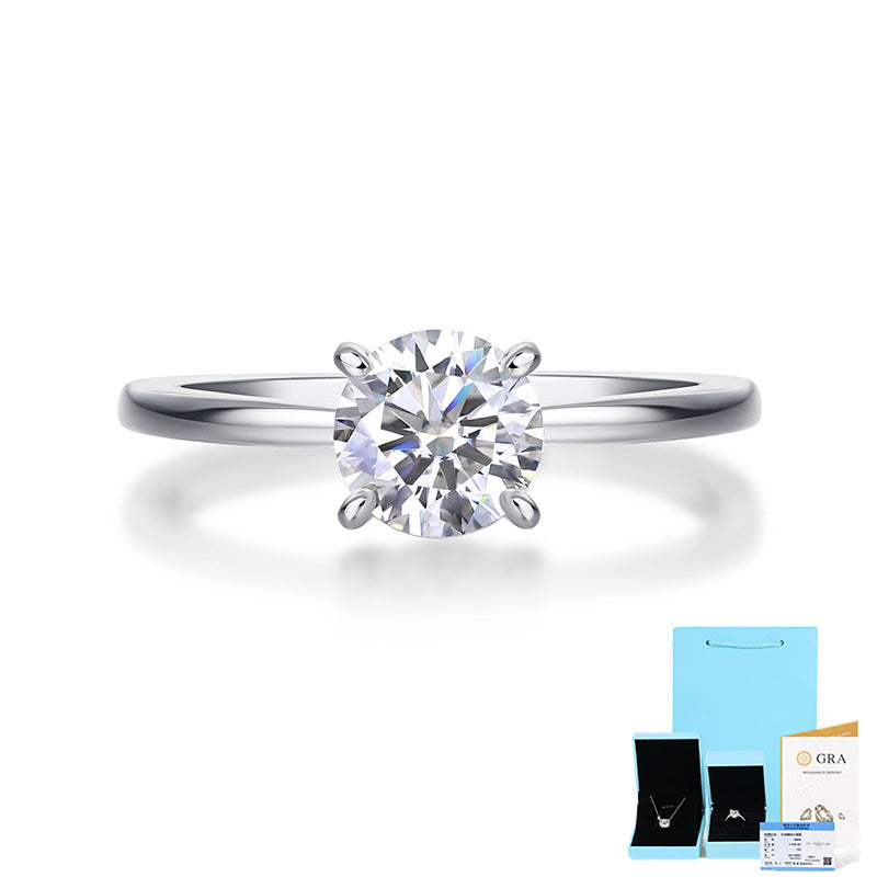 Eye-catching Moissanite Solitaire in Sterling Silver


