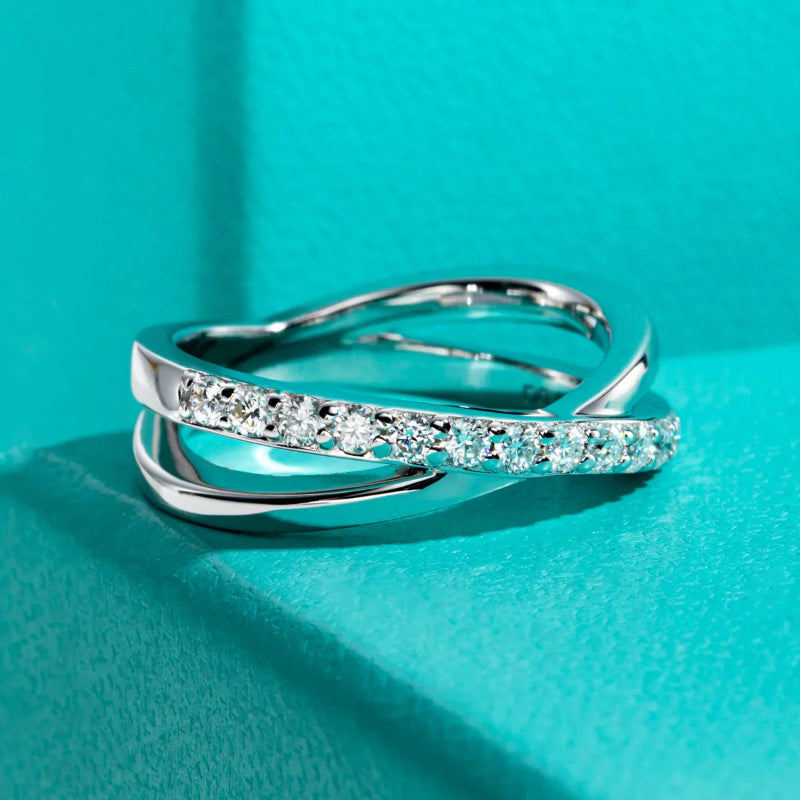 Unique Moissanite Openwork Design Ring

