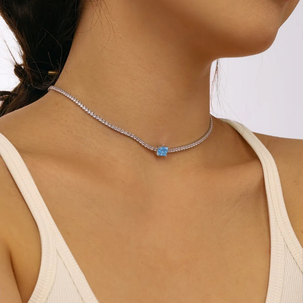 Sparkling 8A Zirconia Choker