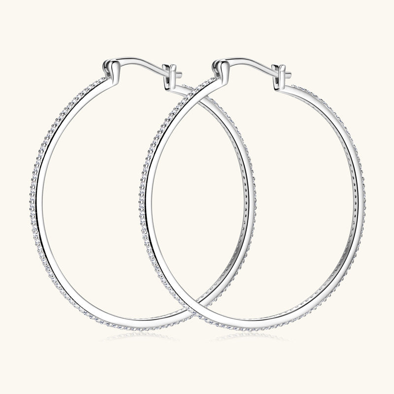Elegant 30mm Moissanite Dangle Hoops

