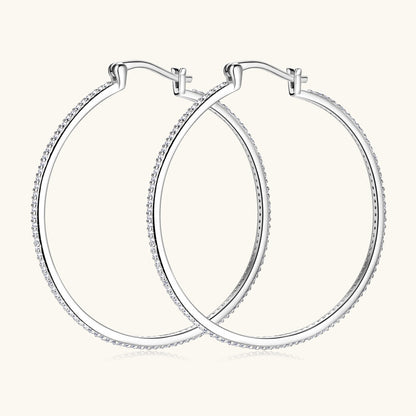 Elegant 30mm Moissanite Dangle Hoops

