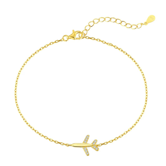 Pave Wing Airplane Bracelet

