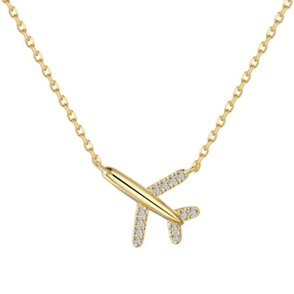 Pave Wing Airplane Necklace

