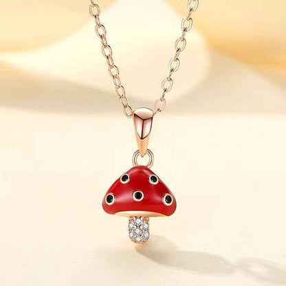 diamond mushroom necklace