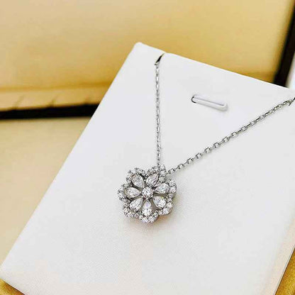 fashion silver flower necklace