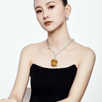 Shimmering Statement Square Pendant
