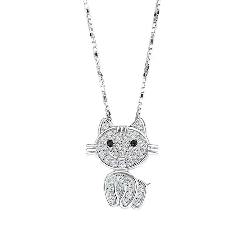 pave diamond cat necklace - JIMMY JEWELRY 01