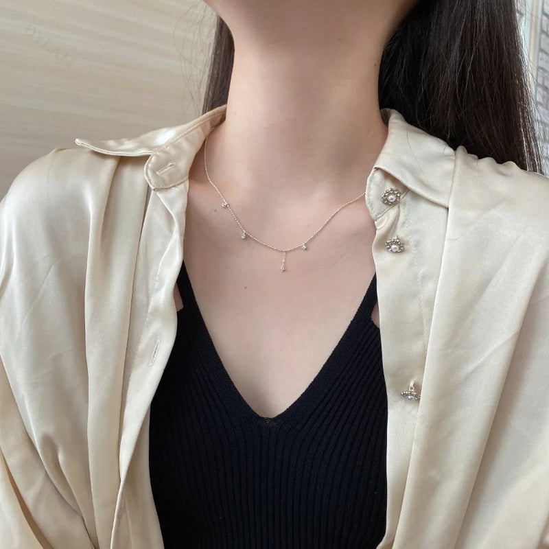 Delicate Gold Beaded Y-Shaped Necklace

