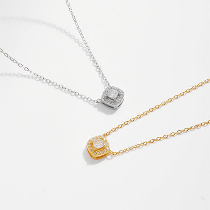Elegant Gemstone Halo Necklace

