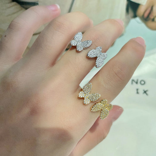 Pavé Butterfly Open Ring


