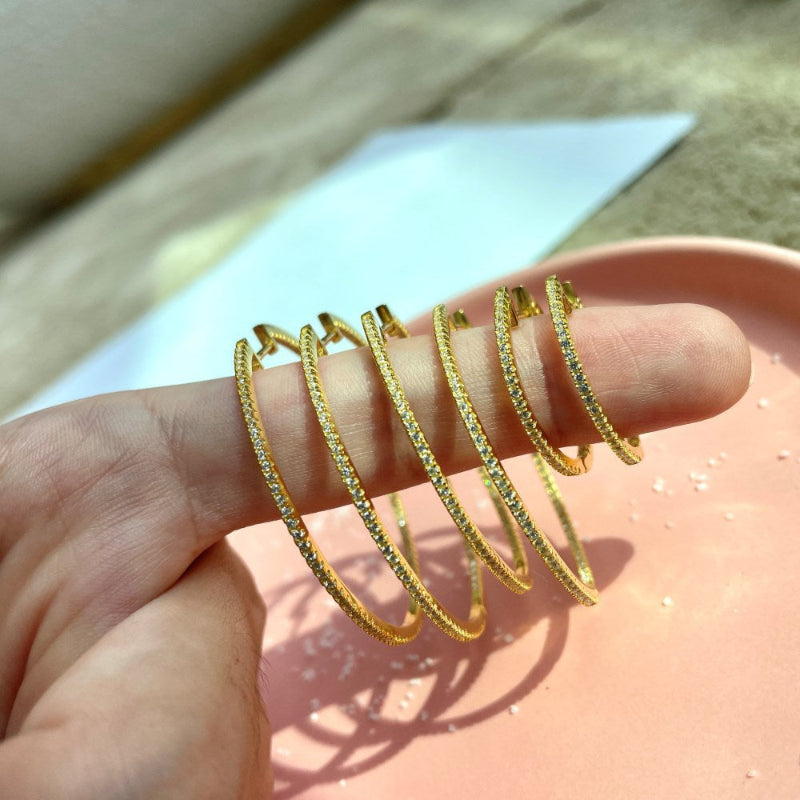 Large Crystal Hoop Earrings

