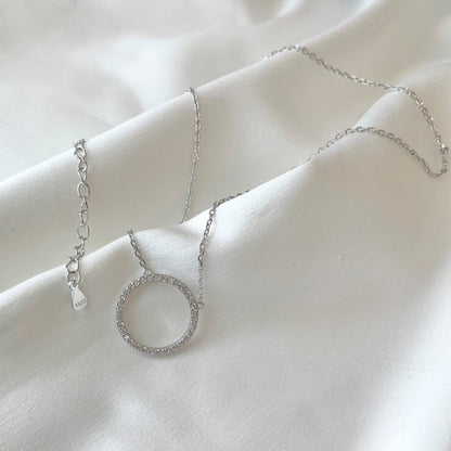 Sparkling Diamond Circle Necklace