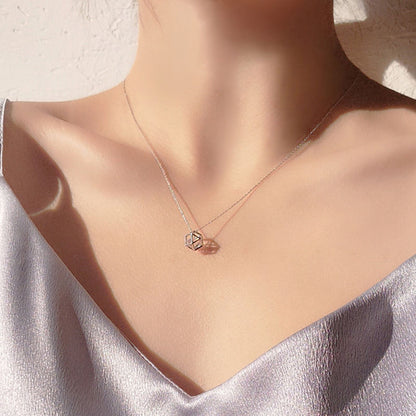 Minimalist Cube Outline Necklace

