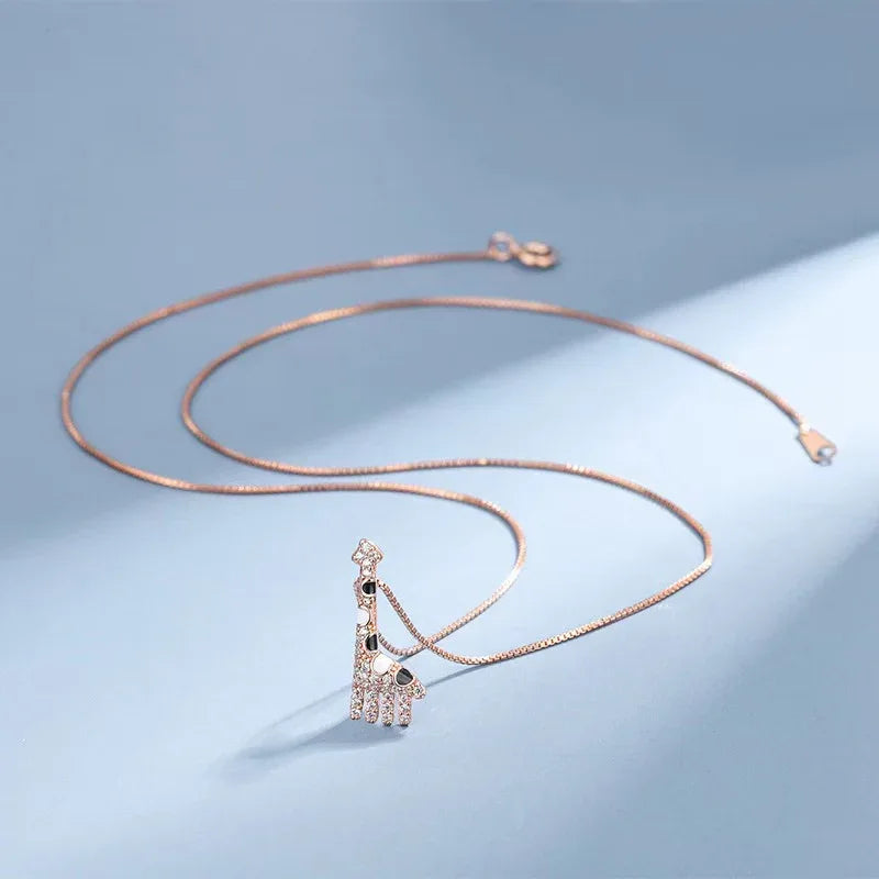 giraffe necklace silver