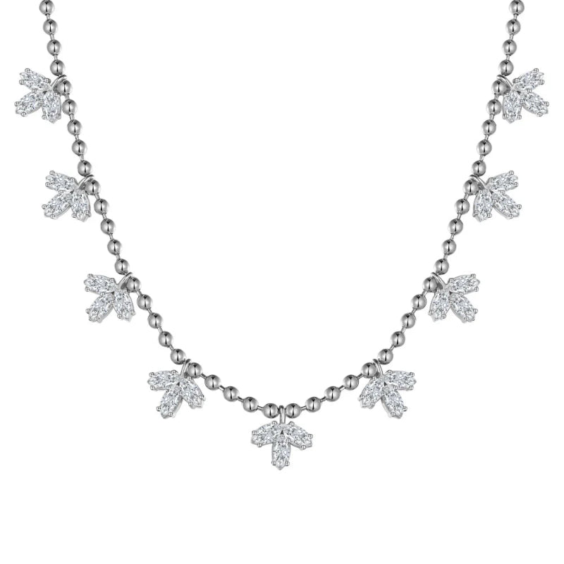 Zirconia Leaf Necklace