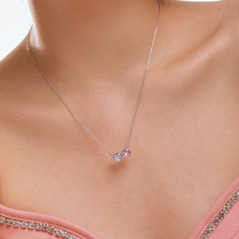 Dainty Two-Tone Heart Pendant

