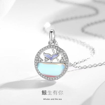 whale tail necklace silver