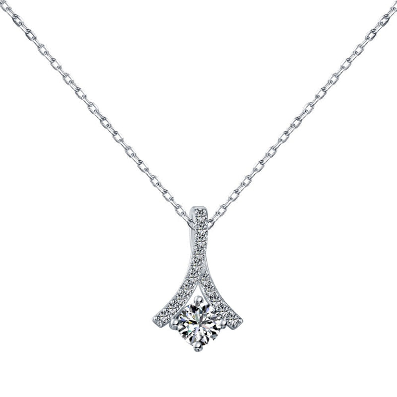 Dazzling Silver Teardrop Crystal Necklace

