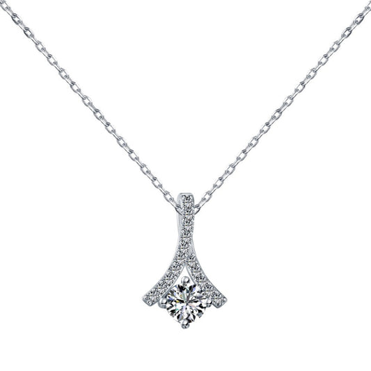 Dazzling Silver Teardrop Crystal Necklace

