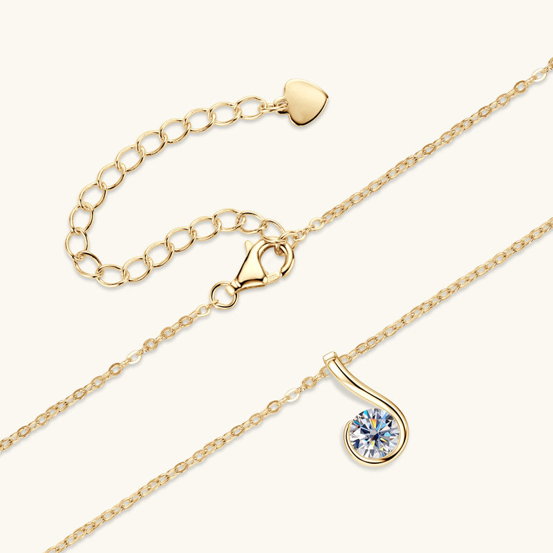 Chic Moissanite Abstract Swirl Necklace

