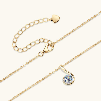 Chic Moissanite Abstract Swirl Necklace

