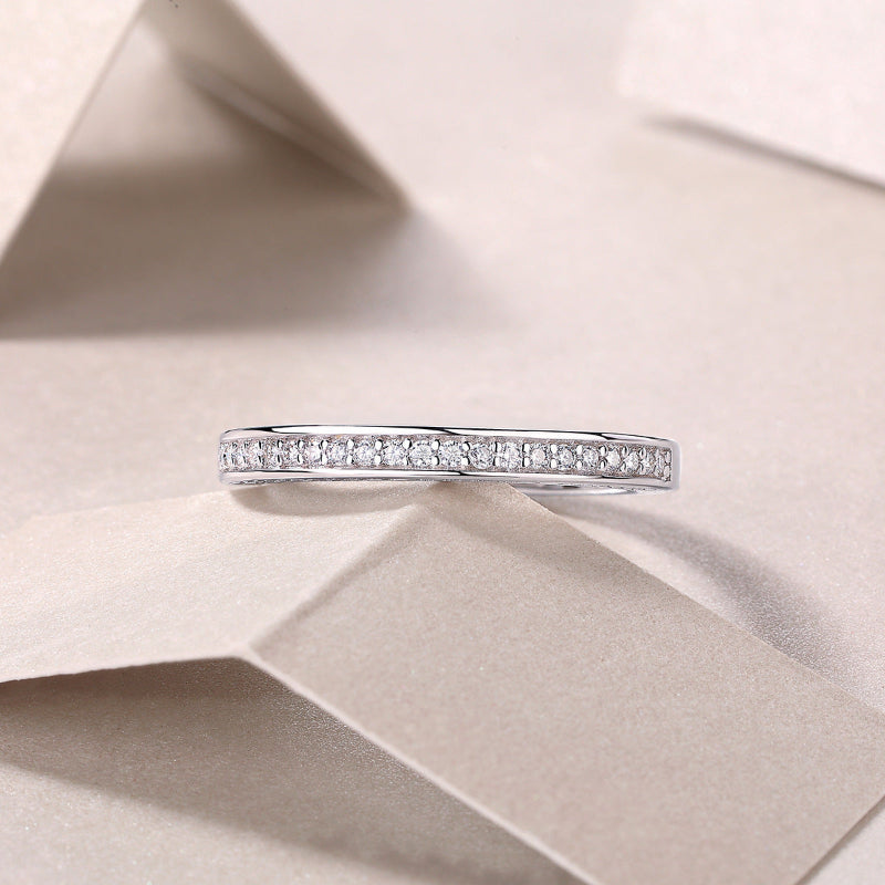 Slim Moissanite Half-Eternity Ring

