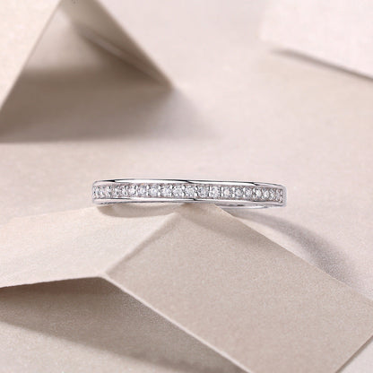 Slim Moissanite Half-Eternity Ring

