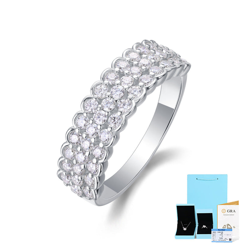 Durable S925 Silver Moissanite Ring

